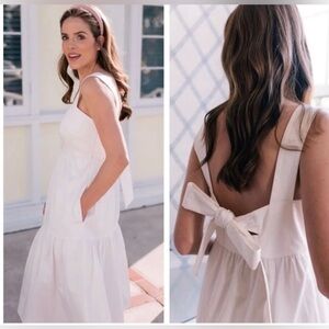 Gal Meets Glam White Backless Tie-Back Sundress